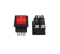 Interruptor basculante KCD4 de 6 pines, encendido y apagado, con LED, 4 pines, 16 A, 250 V, 220 V, T85, 20 A, pequeño, 6 pines, 4 pines, luz for lámpara de 2 posiciones,(Red 4pin on-off)
