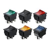 Interruptor basculante KCD4 ON OFF con luz Led 16A 250V 220V T85 20A pequeña 6Pin 4Pin(Green 6PIN,20PCS)