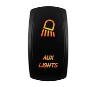 Interruptor basculante LED naranja de 12 V-24 V, resistente al agua, 20 A, luz ámbar, apto para coche, barco, ATV, autocaravana, etc(AUX LIGHTS)