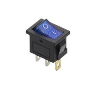Interruptor basculante marino de 2/3/4 pines, serie KCD1, 15 x 21 mm, color negro, rojo y verde, 6 A/250 V, 10 A/125 V(2D3P-Blue-LED)