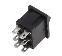 Interruptor basculante negro ON-OFF-ON de 6 pines DPDT KCD1 6A/250V 10A/125V 21x15mm interruptor empotrable para control electrónico coche DIY proyectos