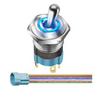 Interruptor Basculante On/Off - Botón Basculante Iluminado 12V,Palanca Encendido/Apagado Náutico | para Industria Eléctrica Marina Automoción Todoterreno y Autocaravana