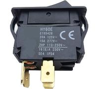 Interruptor basculante, ON-OFF eléctrico HY60E 4Pin DPST 125V 20A Interruptores de pulsador bipolar de un solo tiro