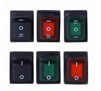 Interruptor basculante ON/OFF KCD4 de cuatro pies, 2 archivos, rojo con luces, seis pies, alimentación LED, 12 V, 220 V, 1 unidad(3END BLACK,220V)