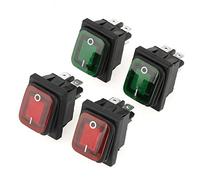 Interruptor Basculante para Barco SPST ON-OFF Rojo Verde Interruptor Mini 4 Pin 2 Posición Interruptor de Indicador 4 Piezas