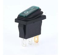 Interruptor basculante rectangular largo KCD3 de 3 pines, 12 V, 220 V, luz LED, 20 A, encendido/apagado, for tablero de instrumentos de coche, tipo de envío(Green,5PCS,220V)