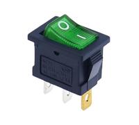 Interruptor basculante rectangular LED iluminado verde de 3 pines for coche, 6 A, 250 V/10 A, 125 V, 10 unidades