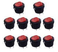 Interruptor Basculante Redondo 23mm 12V SPST para Caravana(red) | redondo 23mm, instalación para fácil, para ideal para caravanas, para camper vans y autocaravanas, tensión 12V