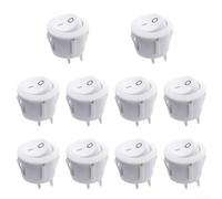 Interruptor Basculante Redondo 23mm 12V SPST para Caravana(white) | redondo 23mm, instalación para fácil, para ideal para caravanas, para camper vans y autocaravanas, tensión 12V