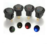 Interruptor basculante redondo de 20 amperios 12 V CC con luz LED adecuado para electrónica de coche y barco SPST interruptor de encendido y apagado (4 piezas)