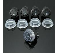 Interruptor basculante redondo para coche, barco, 12 V, SPST ON OFF para interruptor de palanca con cubierta transparente para sistemas eléctricos de 125 V, 250 V, 10 A