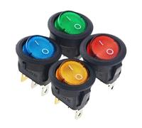 Interruptor basculante redondo rojo for barco, KCD1, encendido/apagado, 3 pines, 2 posiciones, 20 A, 12 V, con repuesto for bricolaje doméstico.(8pcs Blue)