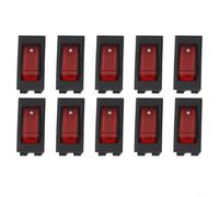 Interruptor basculante rojo Kcd3 de 3 pines 250 V 6 A, montaje en panel compacto para electrodomésticos, maquinaria industrial y proyectos de bricolaje, paquete de 10