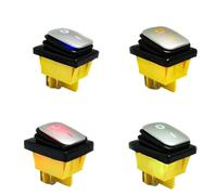 Interruptor basculante sellado T85 de 4 pines de alta resistencia, encendido y apagado, 30A/250V, 16A/250V, con Led, 12V, 24V, 110V, 220V, 380V, pintura plateada, 1 Uds.(White-single,110 V)