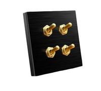 Interruptor basculante sin tornillos, Interruptor de luz palanca manual 2 vías, tipo 1-4, 10 A, for mejoras del hogar, hecho a mano(4 Gang)