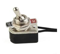 Interruptor basculante SPST de 2 niveles precableado con cable, interruptor de encendido/apagado, 6 A, 125 V CA, corte resistente, para aplicaciones industriales, color negro y plateado