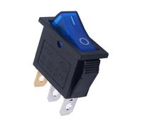 Interruptor Basculante Unipolar - Luminoso - 16A / 250V - 20A / 125V - Con Tecla Azul