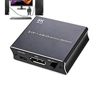 Interruptor bidireccional, interruptor manual bidireccional, divisor de pantalla de ordenador DP - 2.48 x 2.09 x 0.67 pulgadas, transmisión de datos estable, interruptor de interfaz HD