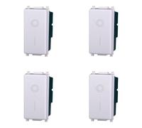 Interruptor bipolar 2P 16A compatible Plana color blanco EV0402 kit 4 unidades