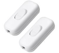 Interruptor Bipolar de Cable en Línea, 2 Piezas, 6A 250V para Lámparas y Pequeños Electrodomésticos (Blanco)