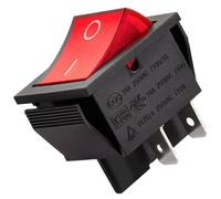 Interruptor Bipolar Rojo Luminoso 250V 6A 19 x 23 mm con 4 Fastons 4,8 mm - Garantía de 10 Años - MONTERAL