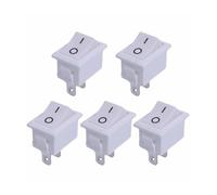 Interruptor Botón Pulsador 21x15mm SPST 2 Pines 6A 250V KCD11 Interruptor Basculante Encaje On/Off Interruptor de control de ventana(Blanco)