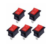 Interruptor Botón Pulsador 21x15mm SPST 2 Pines 6A 250V KCD11 Interruptor Basculante Encaje On/Off Interruptor de control de ventana(ROJO)