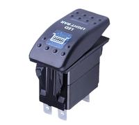 Interruptor Camión 12V 20A Bar ARB 5P Push Rocker Toggle Switch Blue LED Light Car Sales Fit For Buses, Boats, RVs Boats Trailers, Etc(Tray Light)