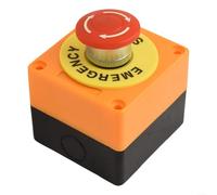 Interruptor compacto DPST de botón de parada de emergencia con señal de hongo rojo, 660 V 10 A, construcción de carcasa de plástico