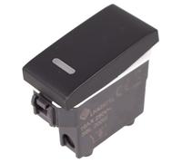 Interruptor con indicador de luz LED, compatible con Bticino Living, compatible con Vimar Plana (1 unidad, negro)