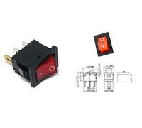 Interruptor con LED rojo unipolar de balancín luminoso ON/OFF 6 A 250 V 3 pines