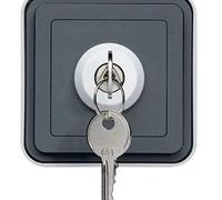 Hager cubyko - Interruptor estanca con llave 3 posición superficie gris