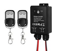 Interruptor con mando a distancia impermeable, 12V/24V/72V CC, Interruptor inalámbrico, Relé de 30A con alcance largo de 50m, para lámparas, ventiladores de techo y aparatos eléctricos, zonas húmedas