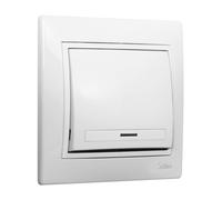 Interruptor conmutador blanco, serie Europa, 10A, 250V, instalación en superficie, para controlar iluminación y mejorar diseño interior.