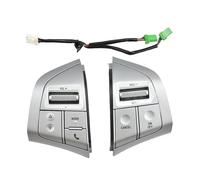 Interruptor Control Volante Para Isuzu Para D-max 2015-2018 Para DMAX Interruptor De Volante Volumen Interruptores Control Medios Musicales Multifunción(Sliver-1Set)