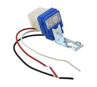 Interruptor crepuscular automático para alumbrado público AC/DC 12 V-220 V 10 A, sensor de control de luz, resistente a la intemperie, para jardín, patio, parque, fábrica, aeropuerto, escuela, blanco