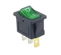 Interruptor de 220 V, encendido y apagado, luz, tapa basculante, alimentación, mecánico, eléctrico, LED, batería, miniinterruptor, microinterruptor.(Green Light,1pc)