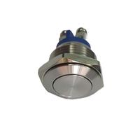 Interruptor de 50 piezas 16 mm impermeable momentáneo de acero inoxidable pulsador de metal interruptor plano 250 V 3 A 1NO SPST