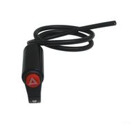 Interruptor de advertencia de aleación de aluminio con pulsador para moto scooter y vehículo eléctrico en el manillar, negro