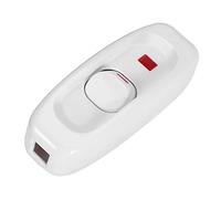 Interruptor de alimentación con balancín 250V 10A, interruptor encendido/apagado para lámpara de escritorio con luz LED, cable en línea blanco para corriente