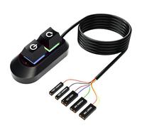 Interruptor de alimentación para PC externo, multifuncional con indicadores LED, botón de encendido de escritorio con interruptor de reinicio, cable de extensión para un fácil arranque y reinicio