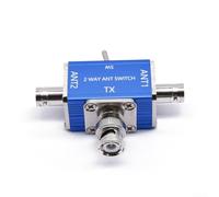 Interruptor de antena coaxial manual bidireccional 1 entrada 2 salidas para radio aficionado, rango de frecuencia de 0-50 MHz, manejo de potencia de 100 W, construcción de aleación de aluminio (BNC)