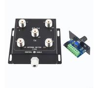 Interruptor de antena remota coaxial de 4 vías 1.8-60MHz 500W PEP, control +12V para radio jamón, conector SO-239 divisor de señal de baja pérdida con kit de controlador para instalación de torre en