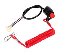 Interruptor de apagado del motor, Akozon Motocicletas fuera de borda Cortadoras de césped Interruptor de parada de emergencia del motor con cable de amarre