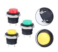 Interruptor de arranque momentáneo de metal de 12 V y 16 mm para barcos marinos automotrices con diseño impermeable IP67 y a prueba de polvo para uso en exteriores (amarillo)