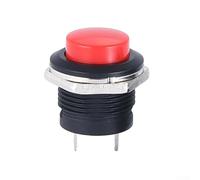 Interruptor de arranque momentáneo de metal redondo de 12 V 16 mm para barco para automóvil, equipo eléctrico marino, IP67 a prueba de polvo (rojo)