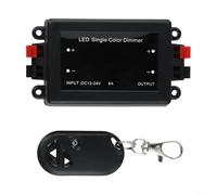 Interruptor de atenuación de control remoto inalámbrico RF para tira de luz LED de un solo color 12 V 24 V 8 A salida con mini receptor y botón de encendido para decoración del hogar