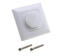 Interruptor de atenuación giratorio de borde trasero de 0 a 10 V de atenuación de alimentación de atenuación sin interruptor de polaridad para bombillas LED incandescentesregulables, blanco