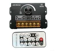 Interruptor de atenuación LED con control remoto RF y temporizador para iluminación LED CC 5-24 V, carcasa de aluminio de salida máxima de 40 A para un funcionamiento fiable