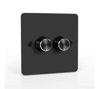 Interruptor de atenuación LED de 2 bandas, 120 W CC 12 V 24 V para PWM compatible con PWM, encendido y apagado giratorio para iluminación ajustable en RV y uso marino (regulador lateral alto)